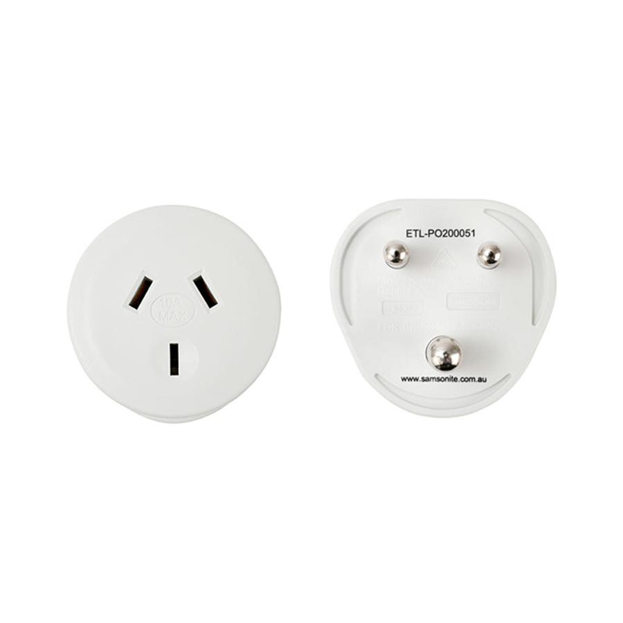 Samsonite NZ & AUS to India Travel Adapter White White