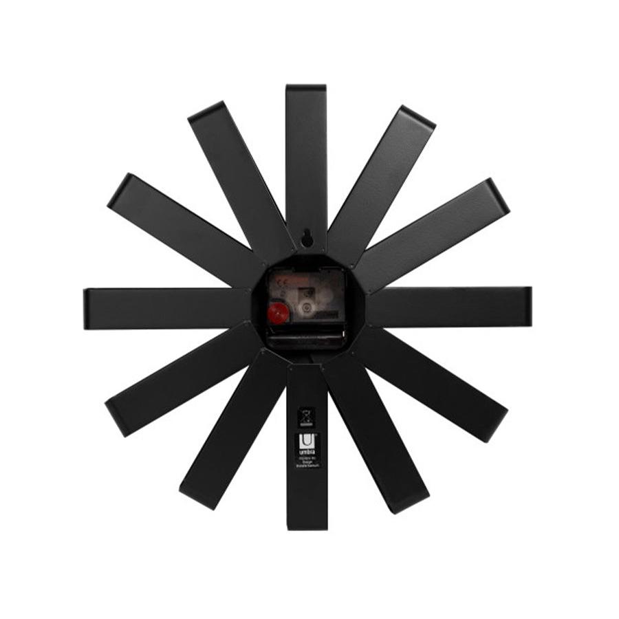 Umbra Ribbon Stainless Steel Wall Clock Black Black