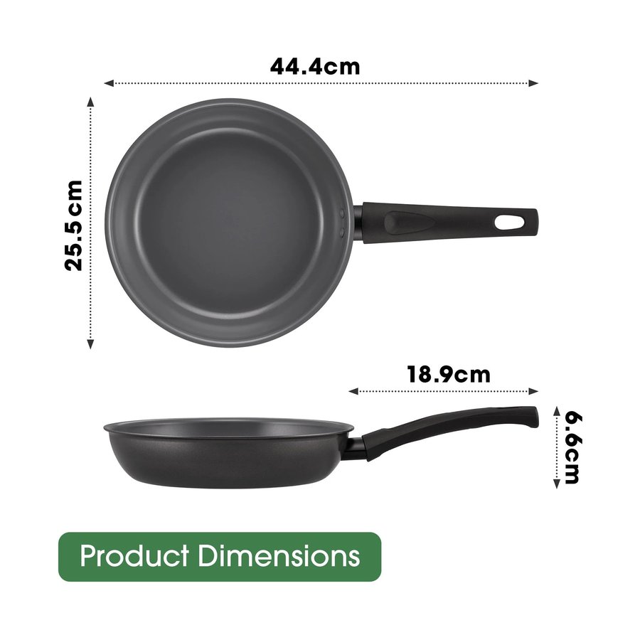 Raco Ceramic Essentials 24cm Nonstick Induction Frypan Black Black