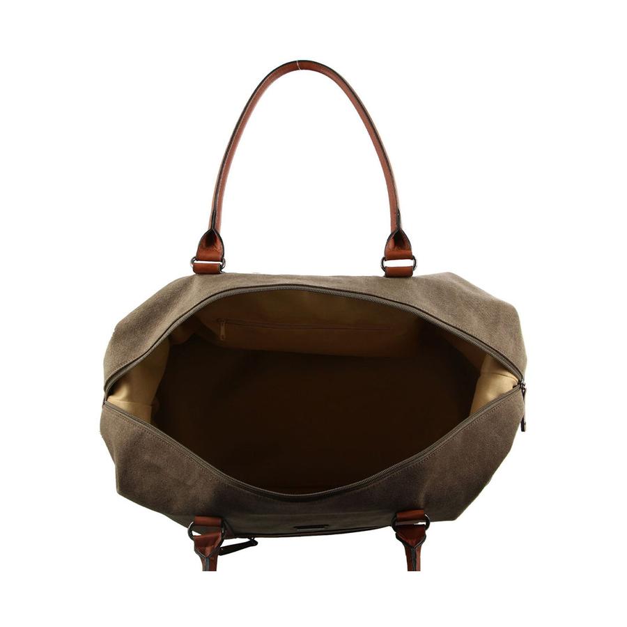 Pierre Cardin Teddie Canvas Overnight Duffle Bag Brown Brown