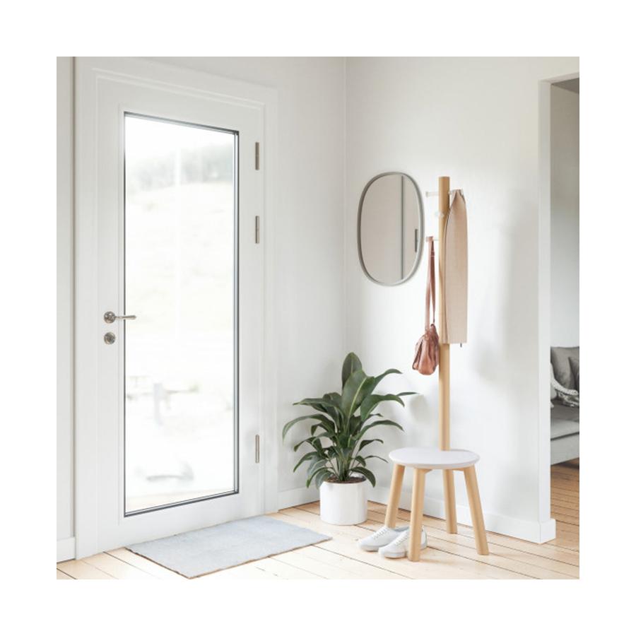 Umbra Pillar Stool with Built-In Coat Rack White/Natural White/Natural