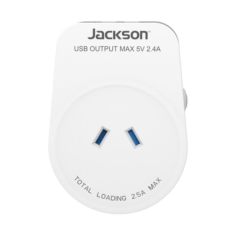 Jackson Outbound World USB-C, USB-A Travel Adaptor White White
