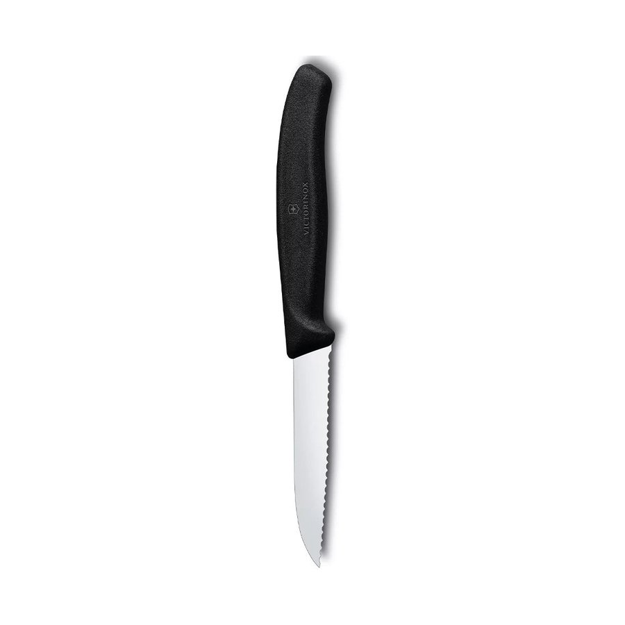 Victorinox Classic 8cm Paring Knife Wavy Edge Black Black