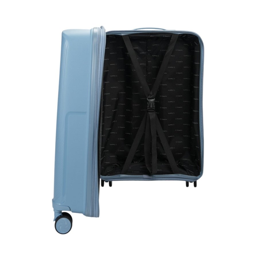 Caselite Aero 65cm Hardside Checked Suitcase Light Blue Light Blue