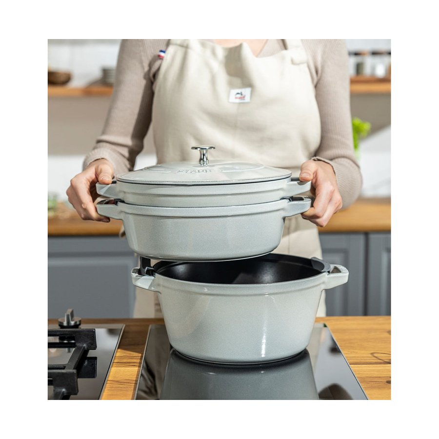 Staub 4 Piece Cookware Set White Truffle White Truffle