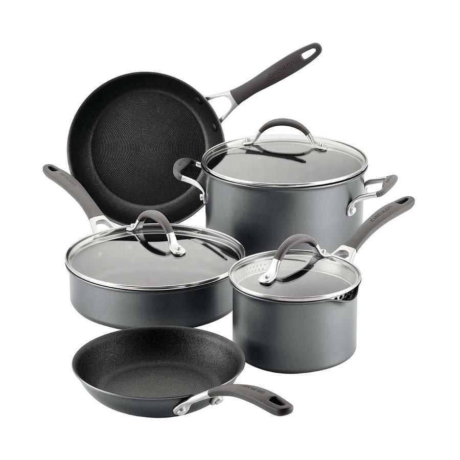Circulon ScratchDefense A1 8 Piece Cookware Set Black Black
