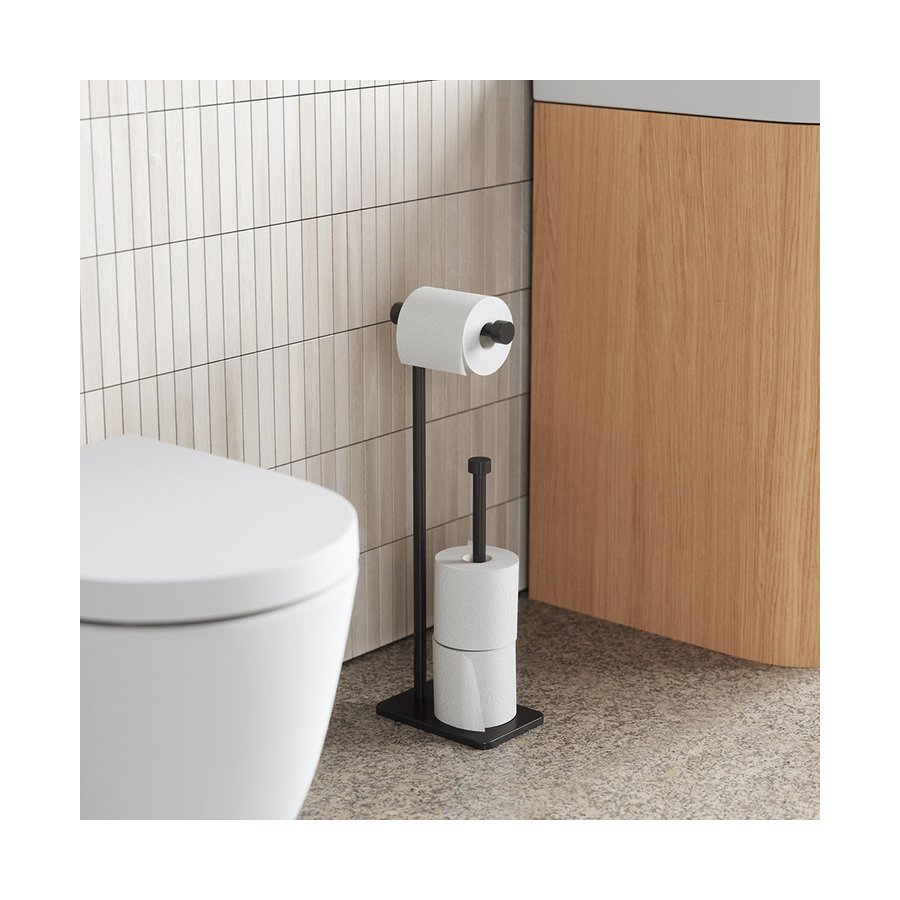 Umbra Cappa Toilet Paper Holder & Reserve Black Black