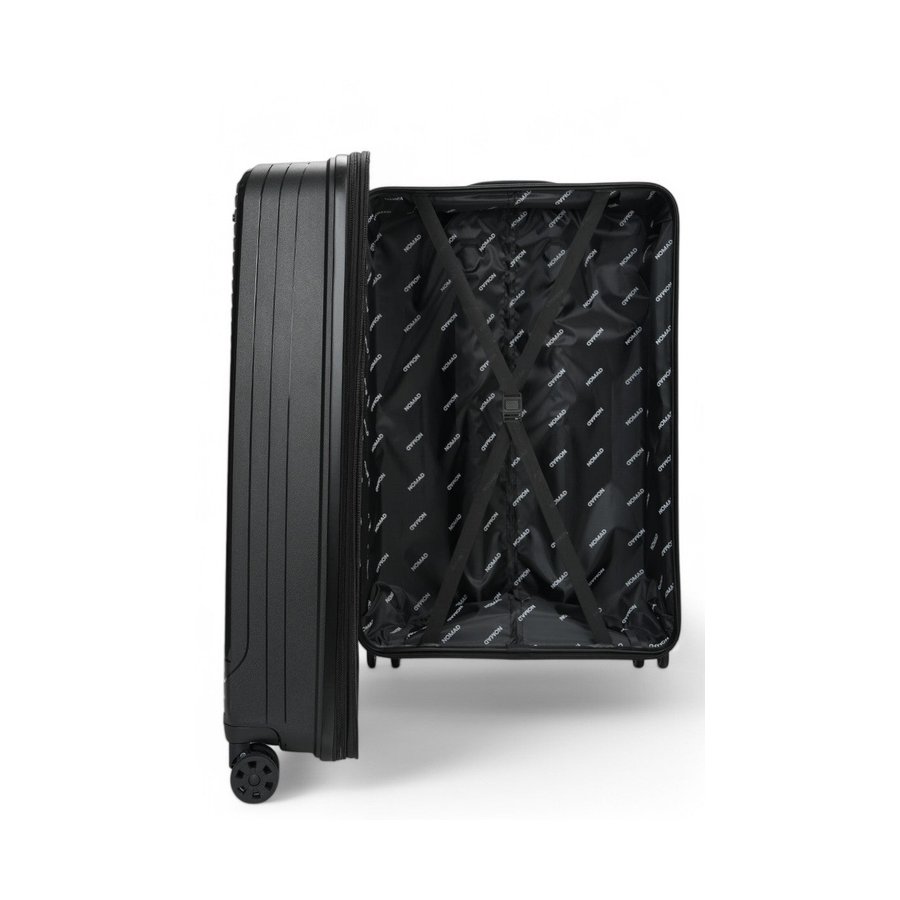 Nomad Venture 75cm Hardside Checked Suitcase Black Black