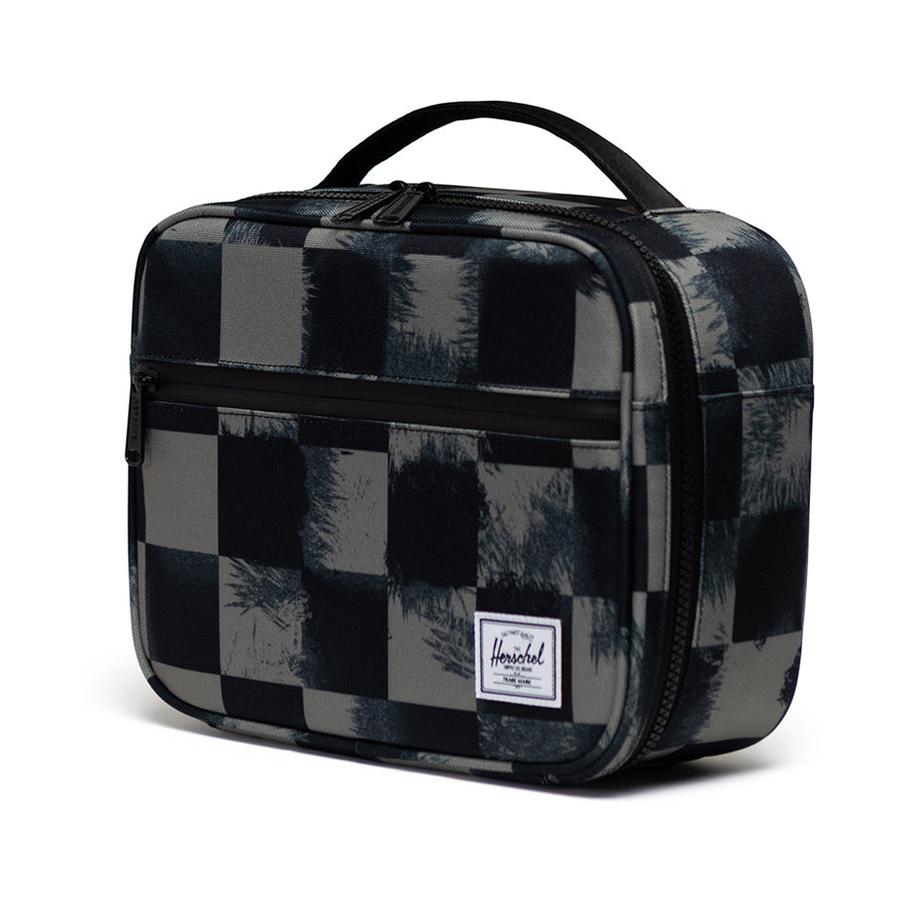 Herschel Pop Quiz Lunchbox Black Stencil Checker Black Stencil Checker