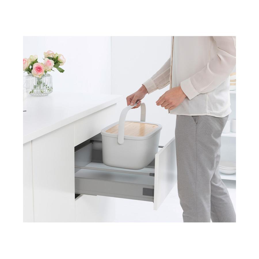 Brabantia Nic Bread Bin Light Grey Light Grey