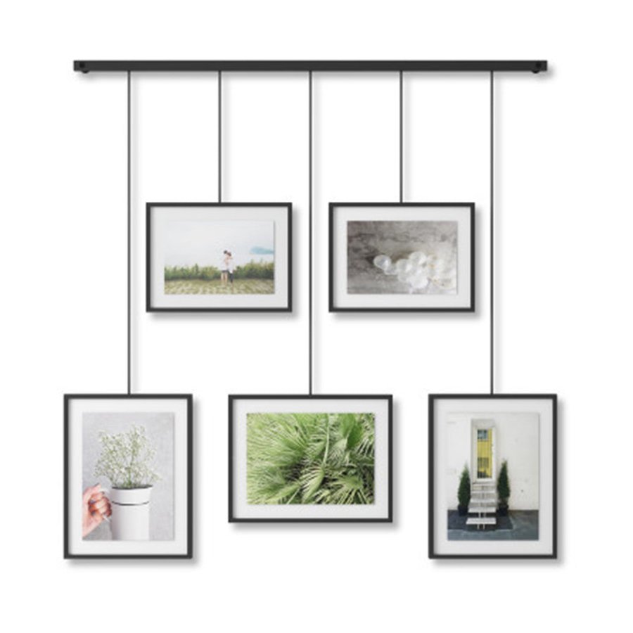 Umbra Exhibit Wall Picture Frames (Set of 5) Black Black