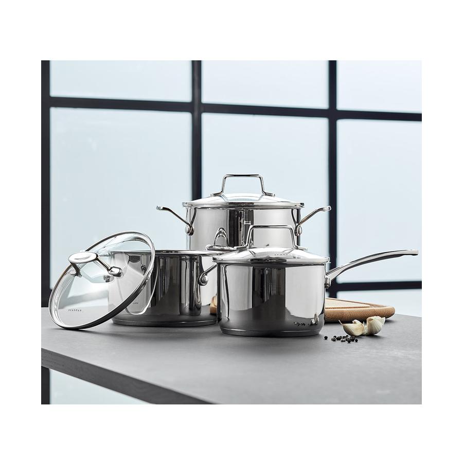 Scanpan Impact 3 Piece Saucepan Set Stainless Steel Stainless Steel