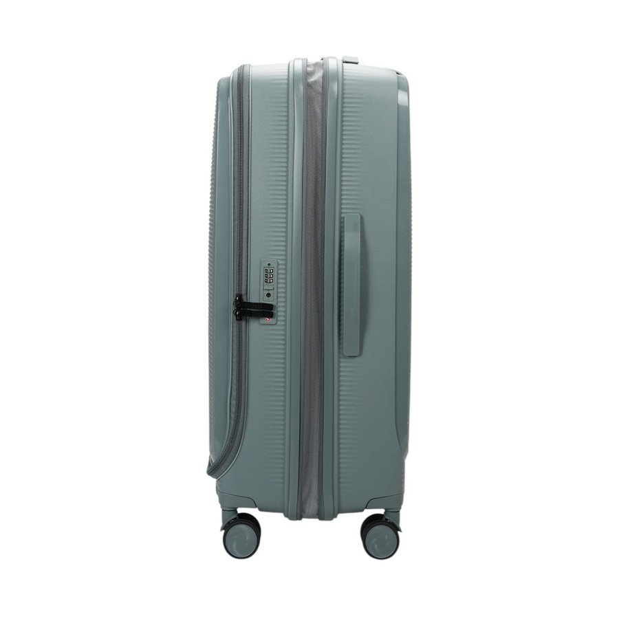 Caselite Venture 76cm Top Open Hardside Checked Suitcase Grey Green Grey Green