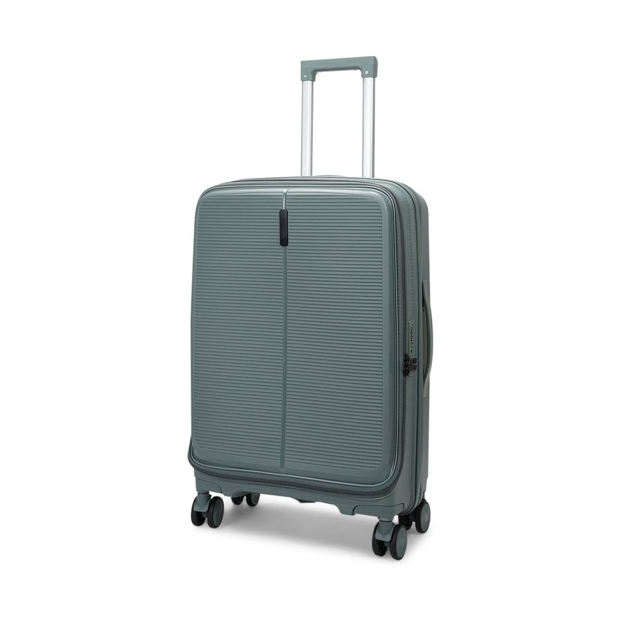 Caselite Venture 66cm Top Open Hardside Checked Suitcase Grey Green Grey Green