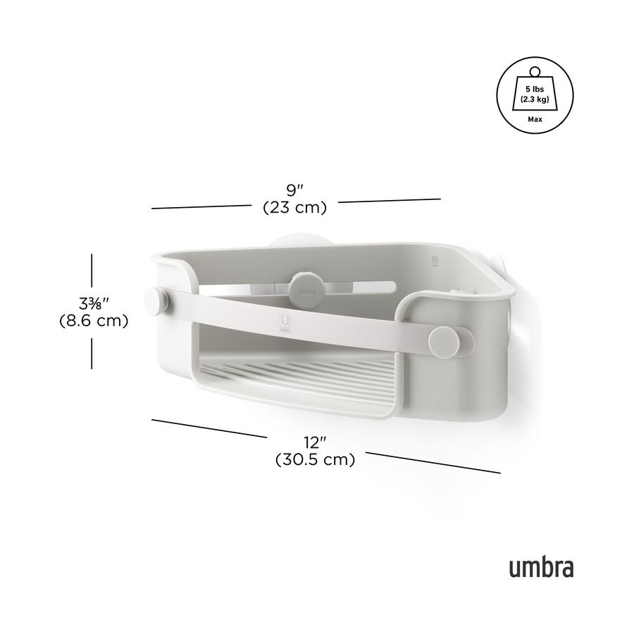 Umbra Flex Adhesive Corner Bin Grey Grey