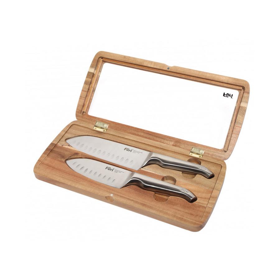 Furi Pro East/West Santoku 2 Piece Knife Set Wood Wood