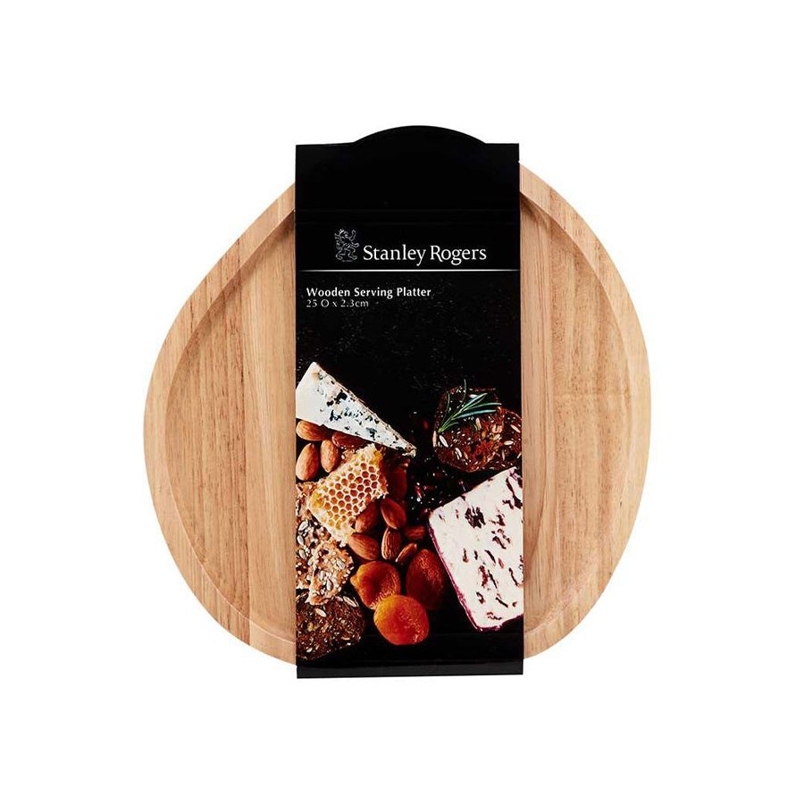 Stanley Rogers Small Serving Platter Round Wood Wood