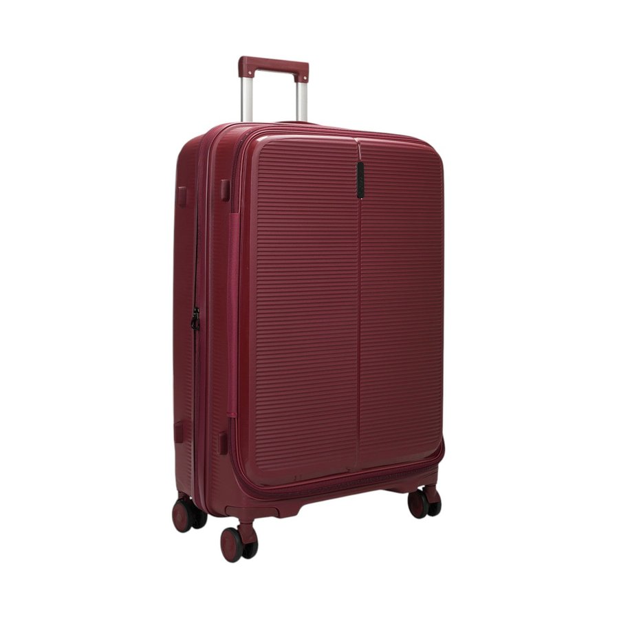 Caselite Venture 76cm Top Open Hardside Checked Suitcase Dark Red Dark Red