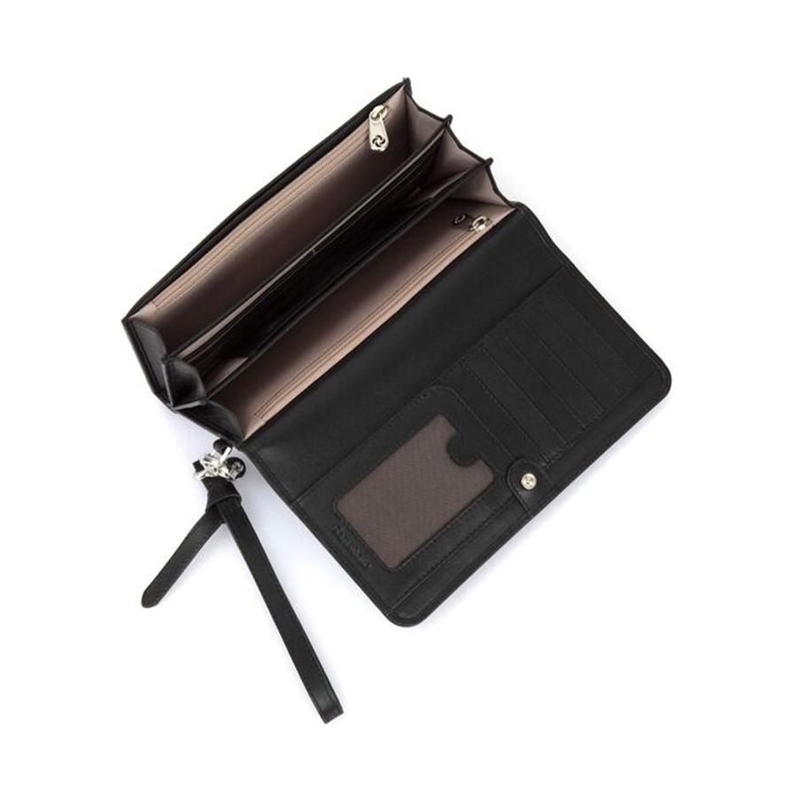 Samsonite Serena Leather Clutch RFID Wallet Black Black