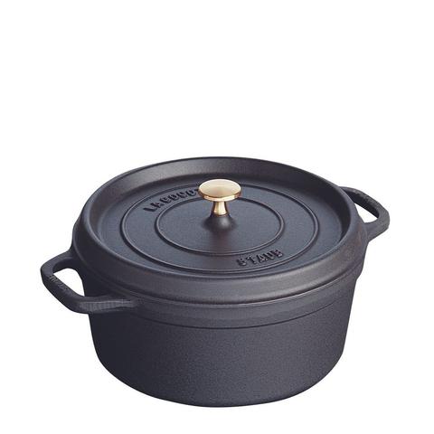 Staub 24cm (3.8L) Round Cocotte Black