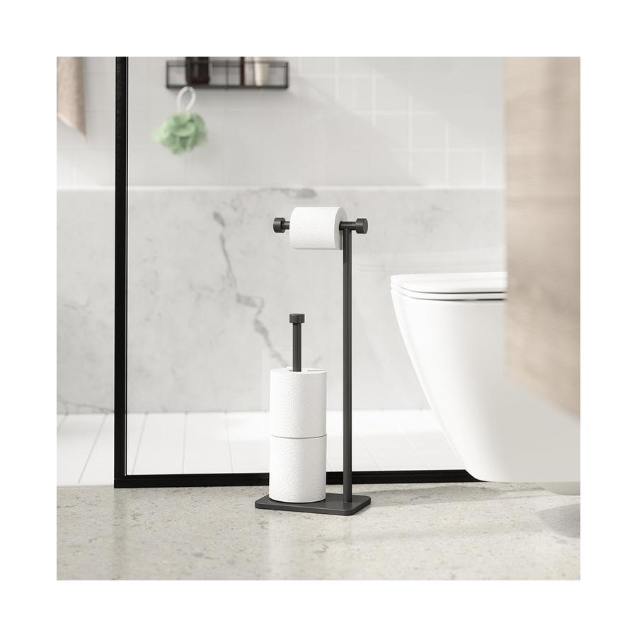 Umbra Cappa Toilet Paper Holder & Reserve Black Black