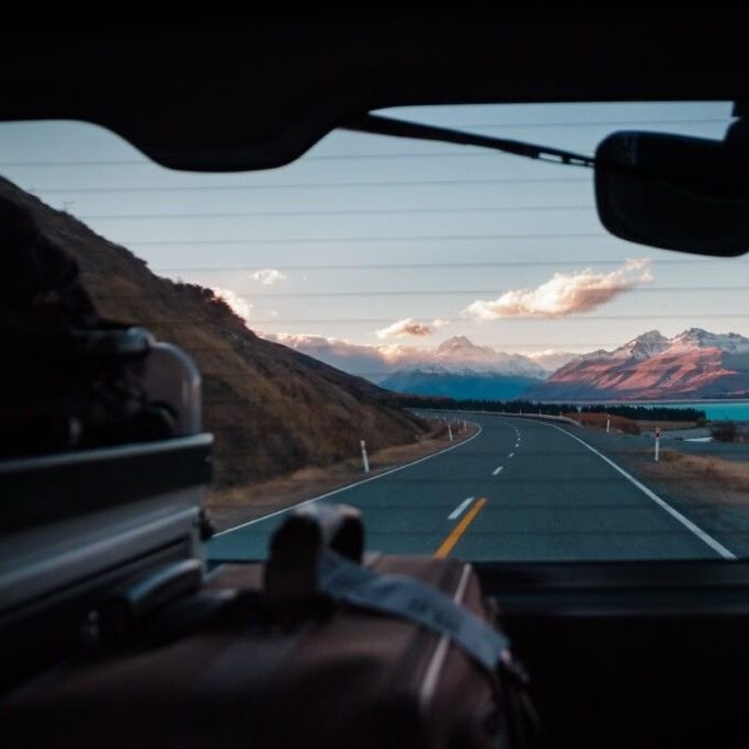 packed car on the road