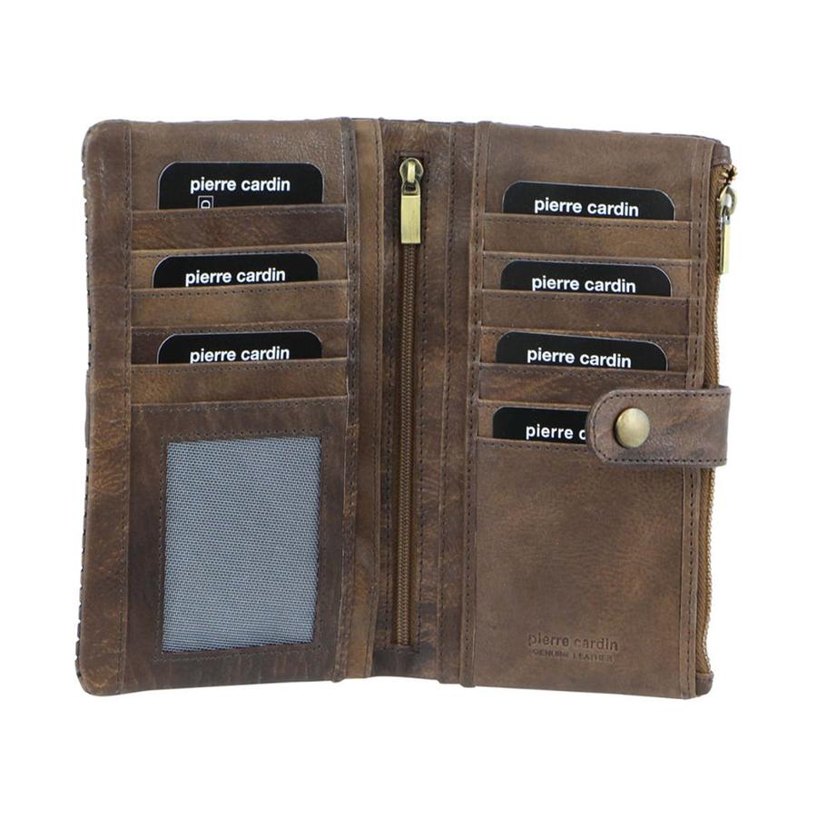 Pierre Cardin Maisie Women's Perforated Leather Wallet Mushroom Mushroom