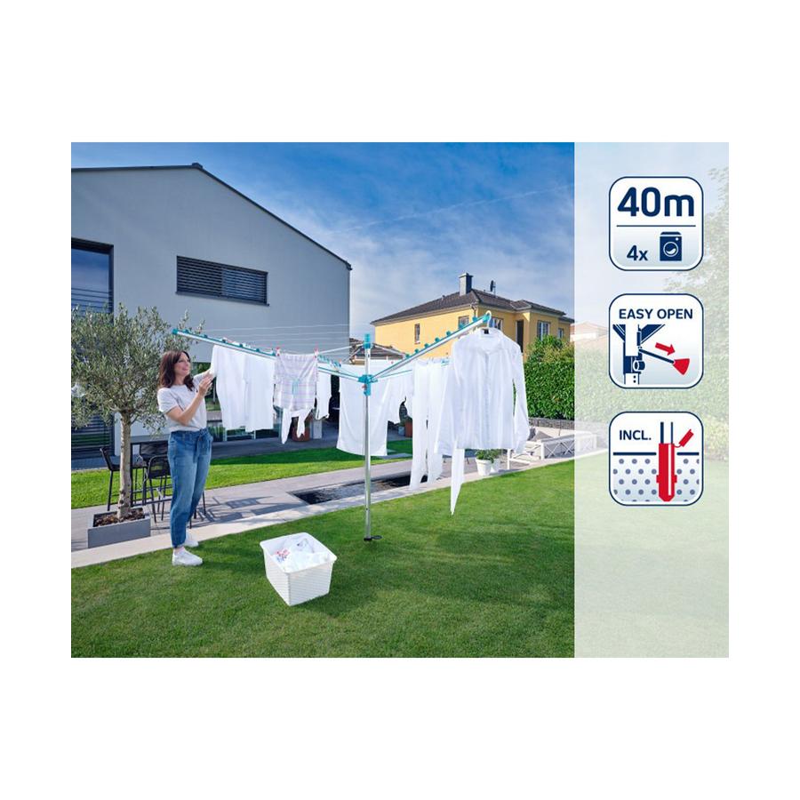 Leifheit Linomatic 400 Easy Rotary Washing Line (40m) White White