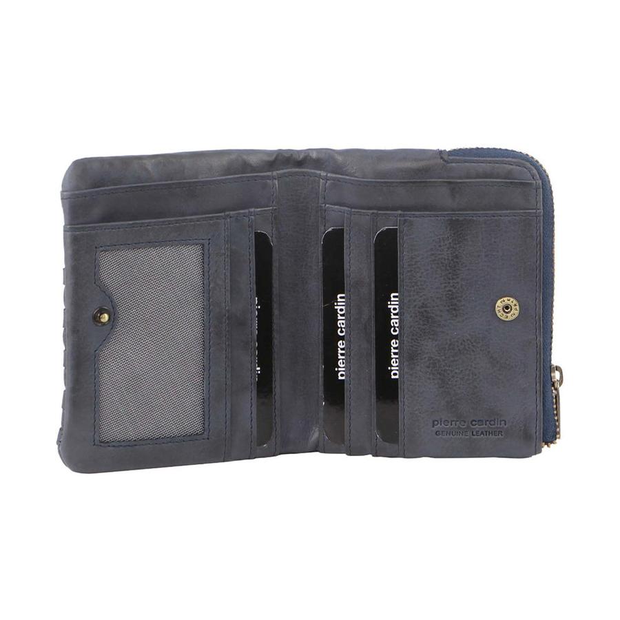 Pierre Cardin Amber Women's Rustic Leather Wallet Teal Teal