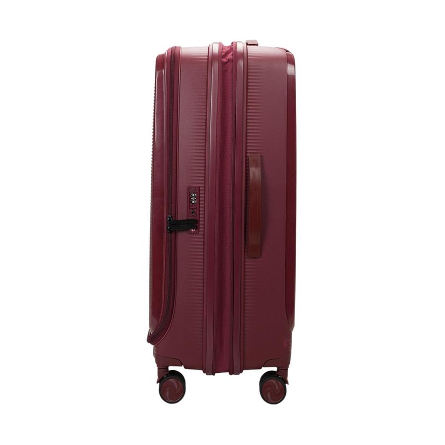 Caselite Venture 76cm Top Open Hardside Checked Suitcase Dark Red Dark Red