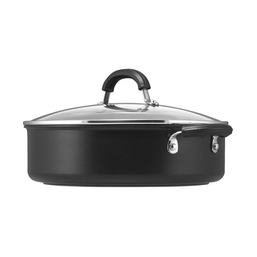 Circulon Total Hard Anodised 28cm (4.7L) Covered Sauteuse Pan Black Black