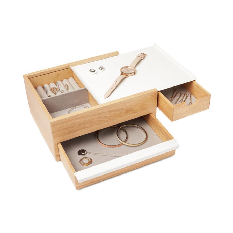 Umbra Stowit Jewellery Box White/Natural White/Natural