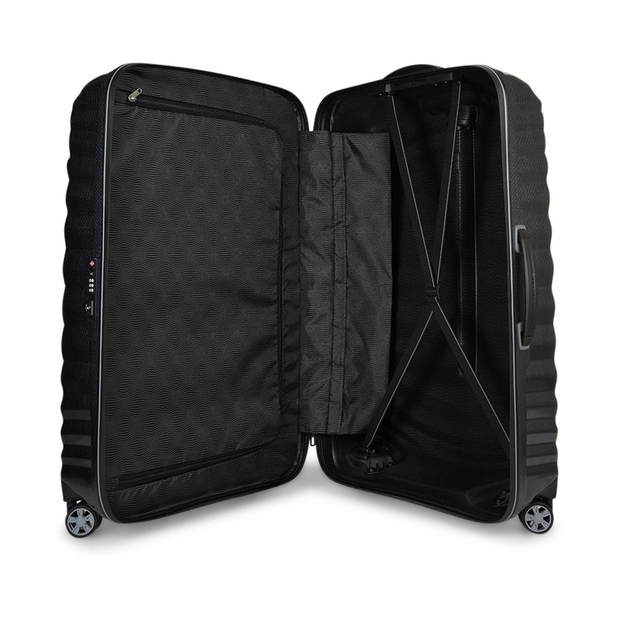 Samsonite Lite-Shock Sport 75cm CURV Checked Suitcase Black Black
