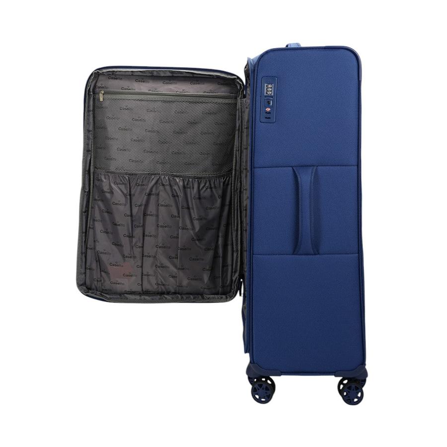 Caselite Ultra 80cm Softside Checked Suitcase Navy Navy