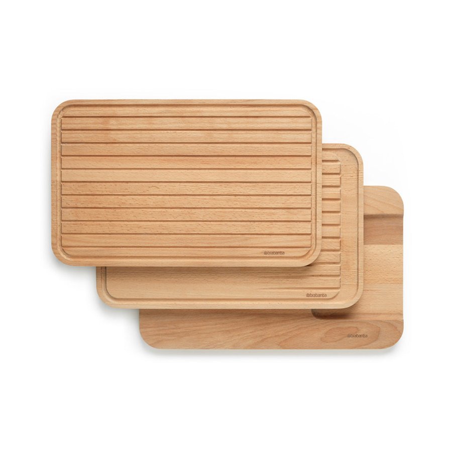 Brabantia Profile Wooden Chopping Board (Set of 3) - Slice & Dice Wood Wood