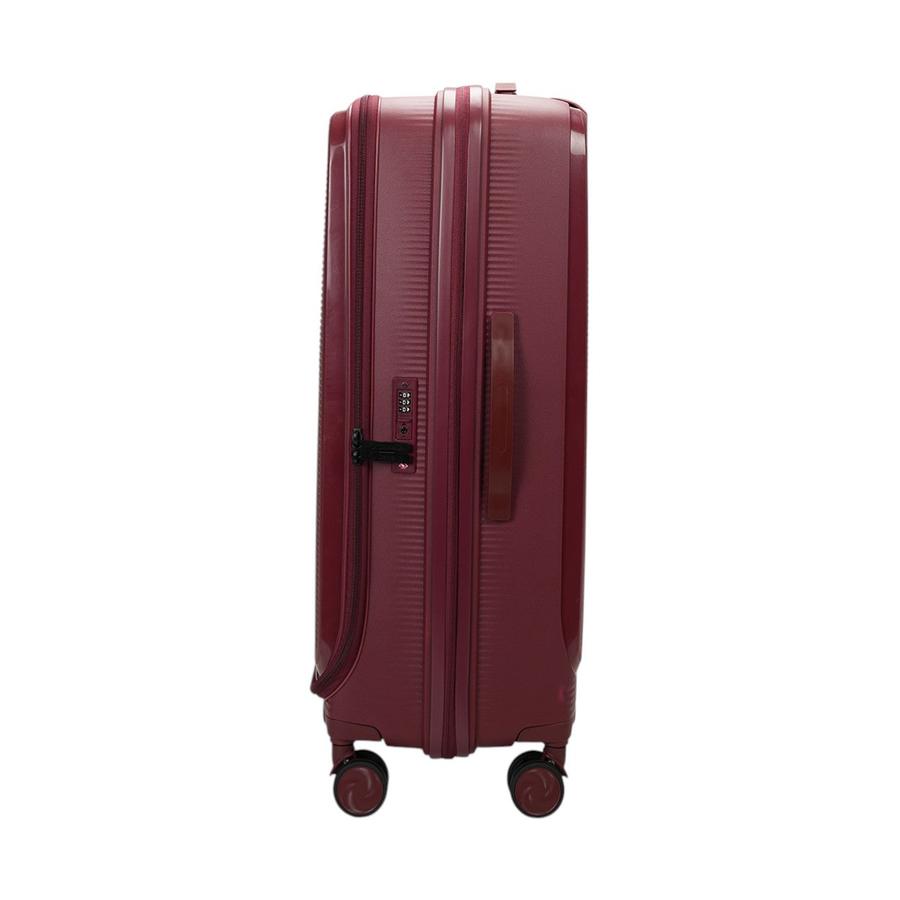 Caselite Venture 76cm Top Open Hardside Checked Suitcase Dark Red Dark Red