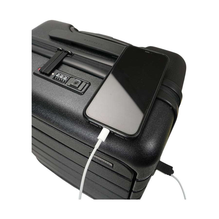 Explorer Arlo Pro 52cm Front Access Hardside Carry-On Suitcase Black Black