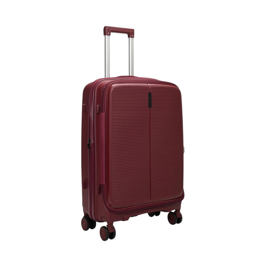 Caselite Venture 66cm Top Open Hardside Checked Suitcase Dark Red Dark Red