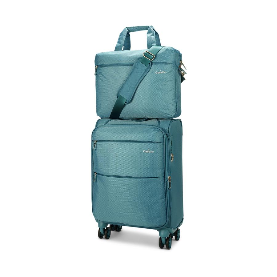 Caselite Ultra 55cm Softside Carry-On Suitcase & Laptop Bag Set Teal Teal