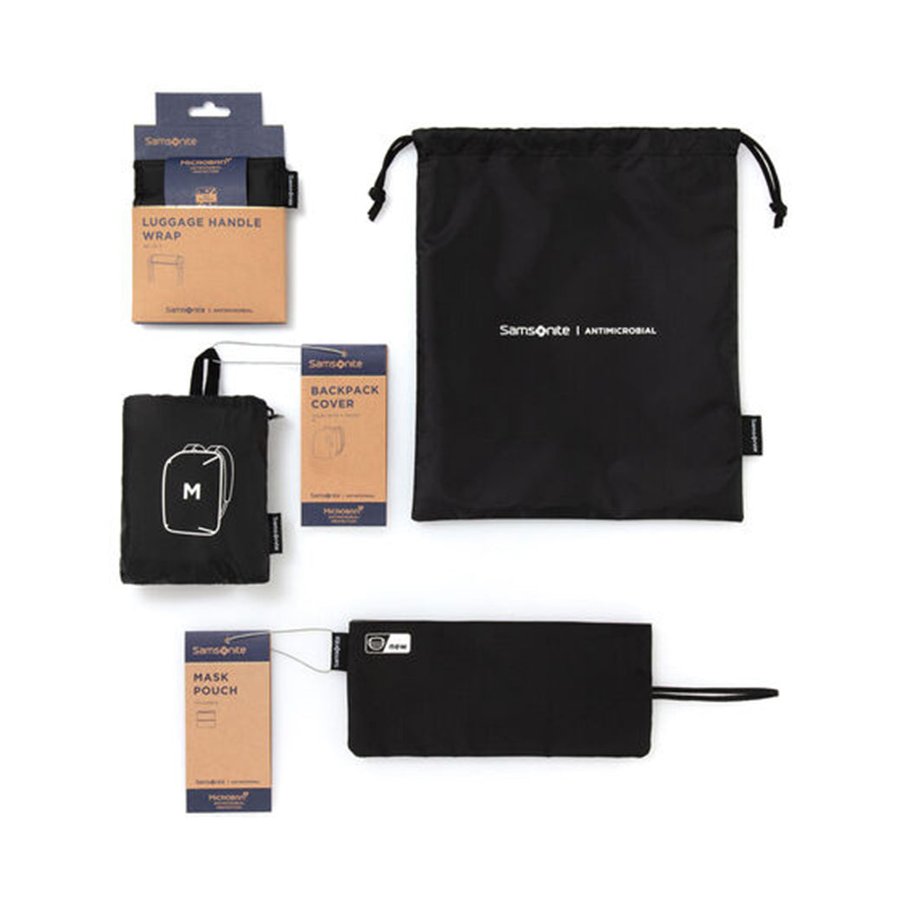 Samsonite Antimicrobial Drawstring Bag Travel Set Black Black