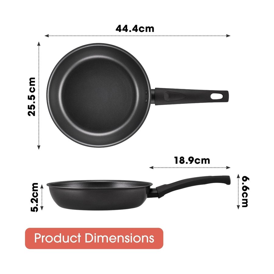 Raco Everyday Essentials 24cm Nonstick Induction Frypan Black Black