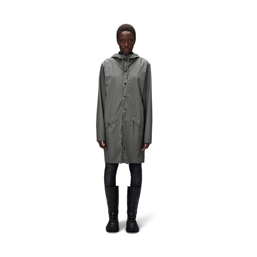 Rains Long Jacket Grey XL