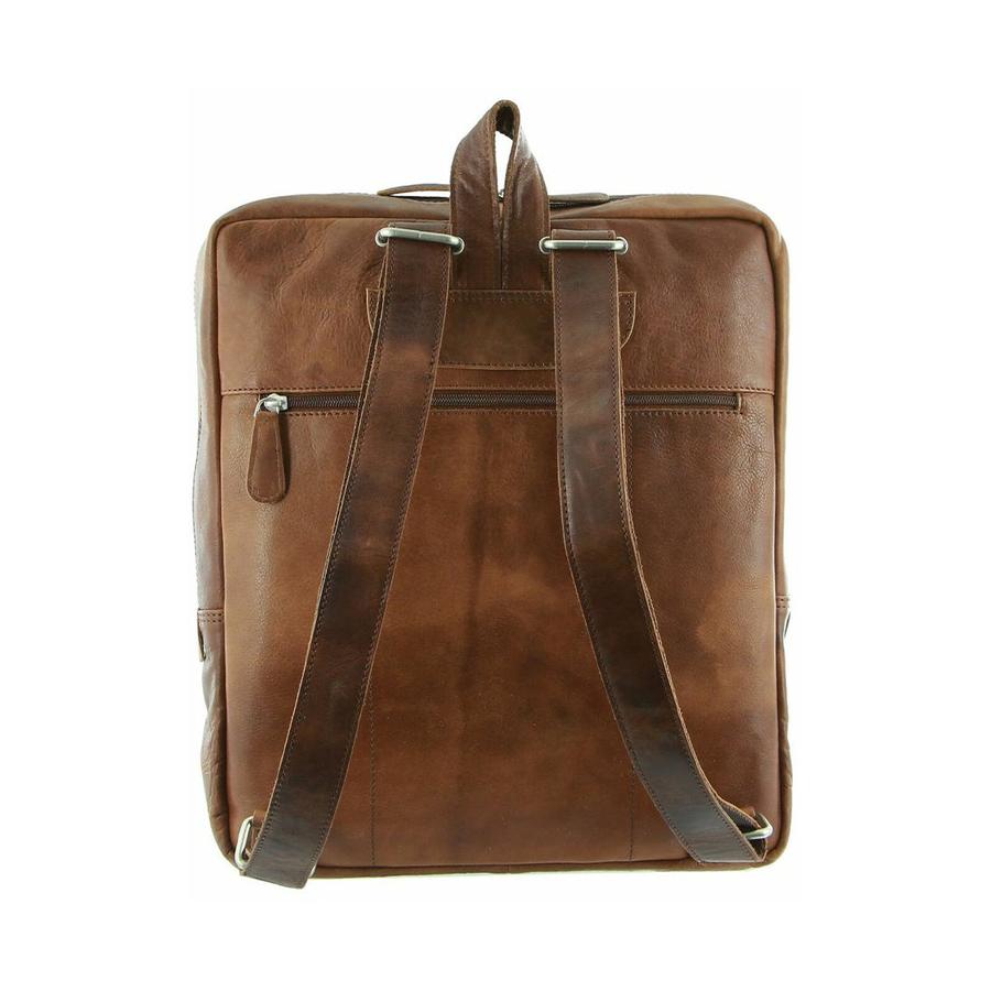 Pierre Cardin Axel Rustic Leather 15" Laptop Backpack Cognac Cognac