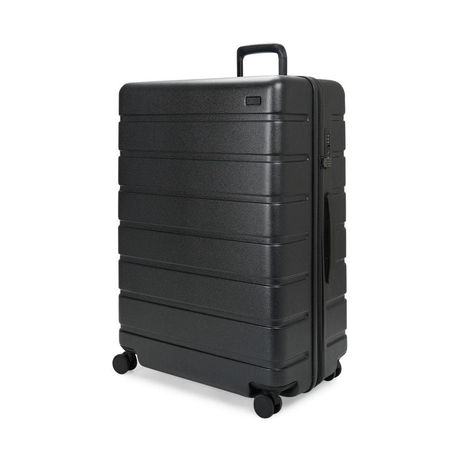 Explorer Arlo Pro 75cm Hardside Expandable Checked Suitcase Black Black