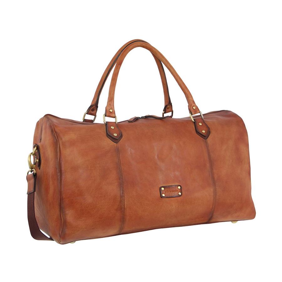 Pierre Cardin Cassidy Overnight Leather Duffle Bag Cognac Cognac