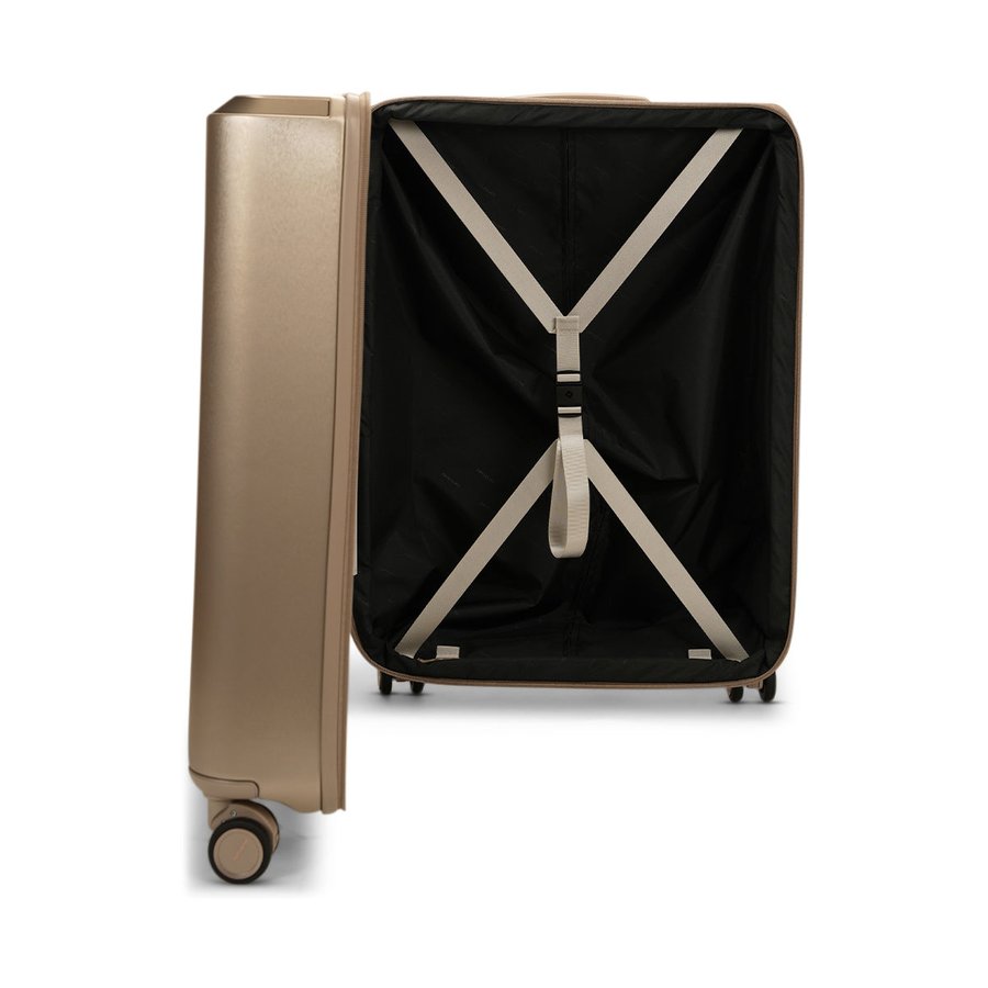 Samsonite Evoa Z 69cm Hardside Checked Suitcase Ivory Gold Ivory Gold