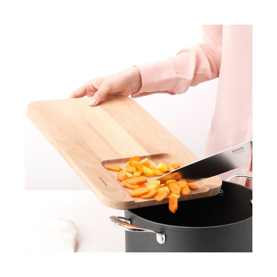 Brabantia Profile Wooden Chopping Board for Vegetables - Slice & Dice Wood Wood