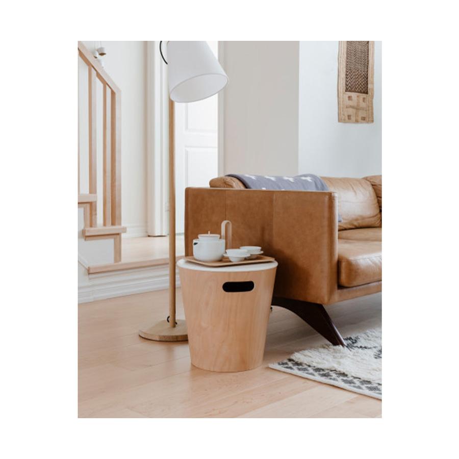 Umbra Woodrow Storage Stool White/Natural White/Natural