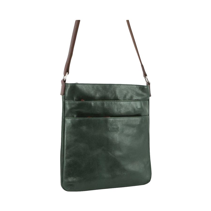 Milleni Flora Women's Leather Crossbody Bag Emerald/Chestnut Emerald/Chestnut