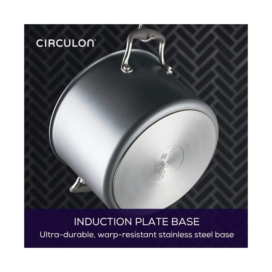 Circulon ScratchDefense A1 24cm (7.6L) Covered Stockpot Black Black
